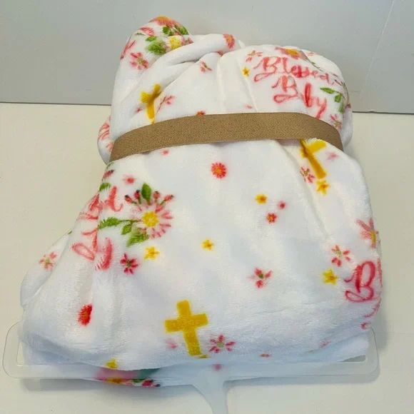 Adirondack Baby by Berkshire My Cozy Baby Blanket Blessed Baby Christian Crosses - Picture 12 of 12